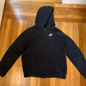 Black Nike zip-up hoodie - Boys XL.